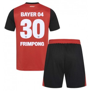 Billiga Bayer Leverkusen Jeremie Frimpong #30 Hemmatröja Barn 2024-25 Kortärmad (+ Korta byxor)